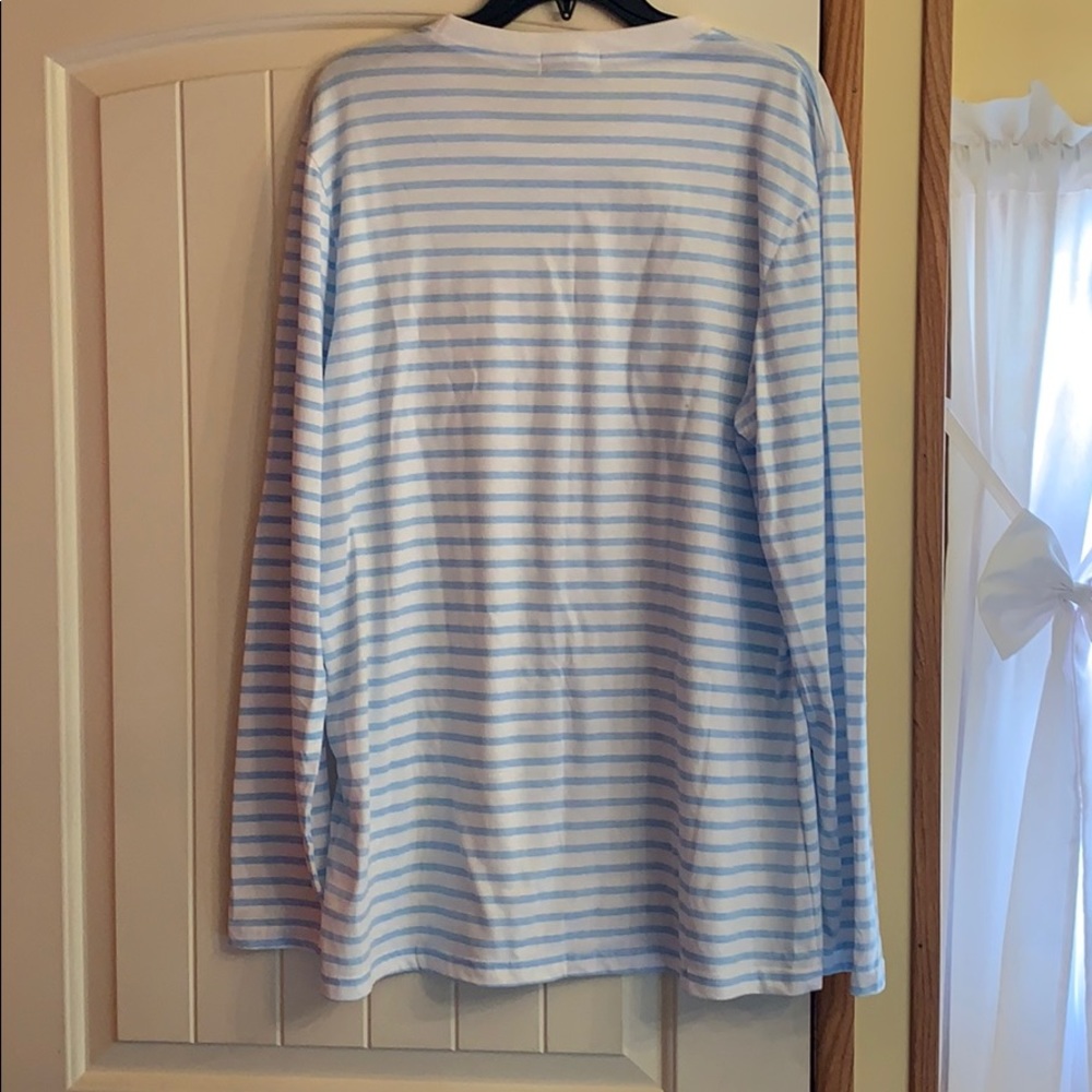 Pusheen Cat Blue Striped Long Sleeve Shirt - Picture 4 of 5